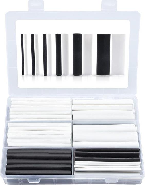 Immagine prodotto Offgridtec Schrumpfschlauch Sortiment Schwarz Weiss 3:1 Ratio mit Kleber Doppelwandig 260 Stück 88mm Länge Ve (260 x)