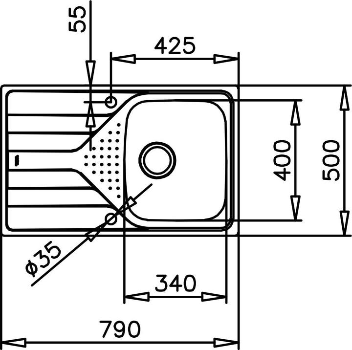 Actual product image Teka Zlewozmywak UNIVERSE 45 T-XP 1B 1D REV W/OVF SP (Top-mounted sink, 79 cm, 50 cm)
