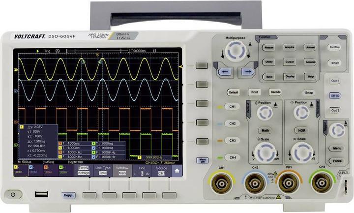 Produktbild Voltcraft Digital-Oszilloskop DSO-6084F (CAT II)