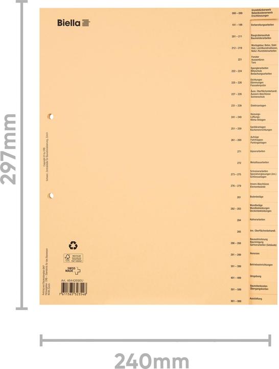 Produktbild Biella Bauabrechnungsregister, deutsch