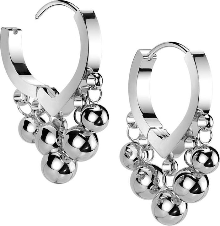 Star Piercing Ohrring silber Diamant Anhänger Ketten mit Kugeln (ohne Messing, Chirurgenstahl 316L)