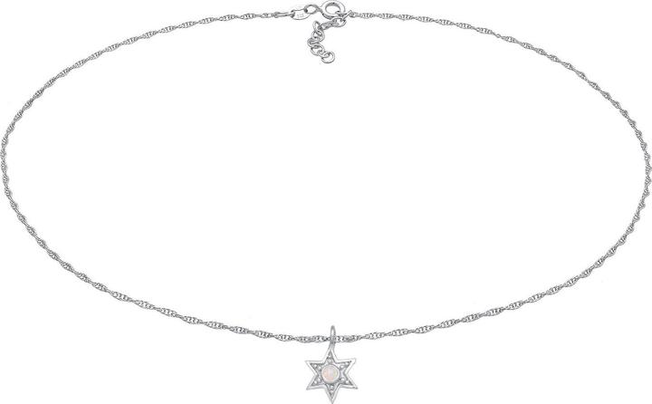 Elli Halskette Choker Stern Opal Astro 925 Silber (925er Sterling Silber, Synthetischer Opal, 36 cm)