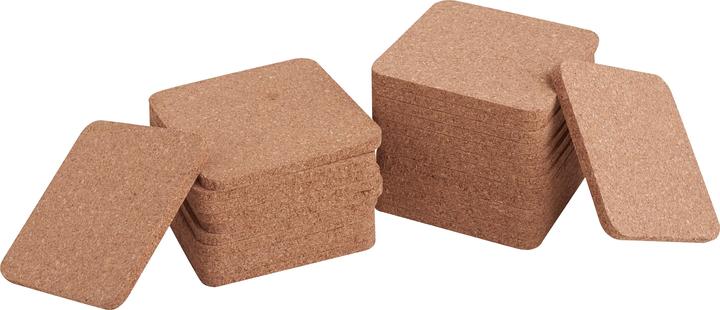 VBS XXL Cork Coasters, 25 pieces, 9 x 9 cm (25 x, Glass coaster)