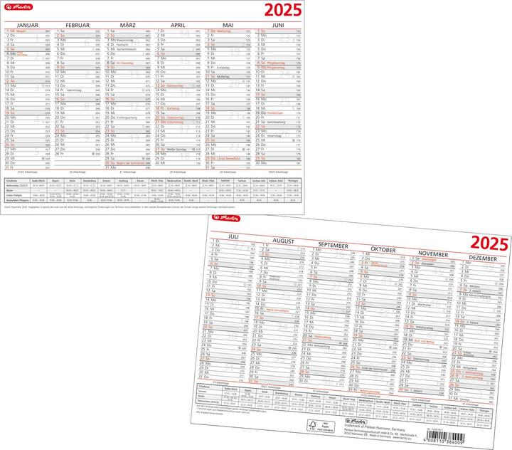 Actual product image Herlitz Blackboard calendar A5 FSC Mix incl. school holidays red/black (A5, German)