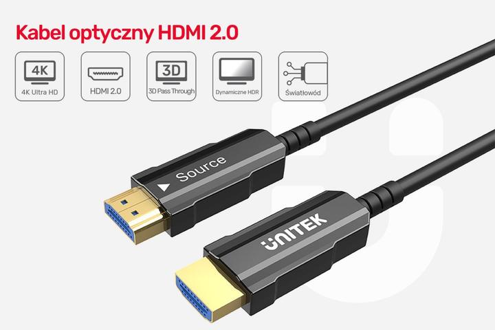 Actual product image Unitek C11072BK-20M Optic Cable HDMI 2.0 (20 m, HDMI)