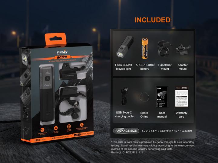 Image du produit Fenix BC22R, LED Velolampe, 1400 Lumen (1400 lm)
