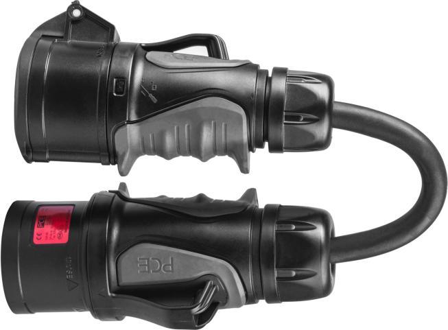 Image du produit GreenCell Adaptateur de prise CEE rouge 16A 400V 5 pôles à prise rouge 32A 5P (Type 1, 11 kW, 16 A, 0.50 m)