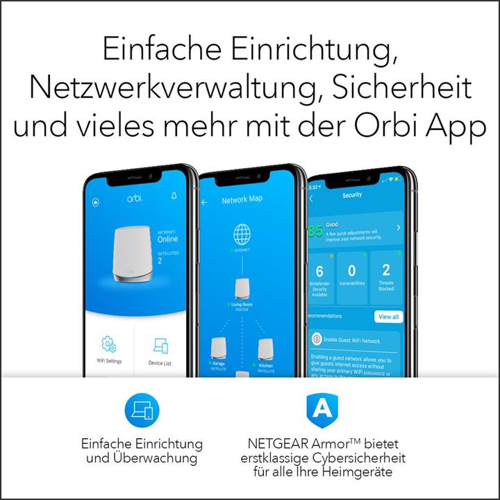 Produktbild Netgear Orbi WiFi 6 Mesh System AX4200 (RBK753)