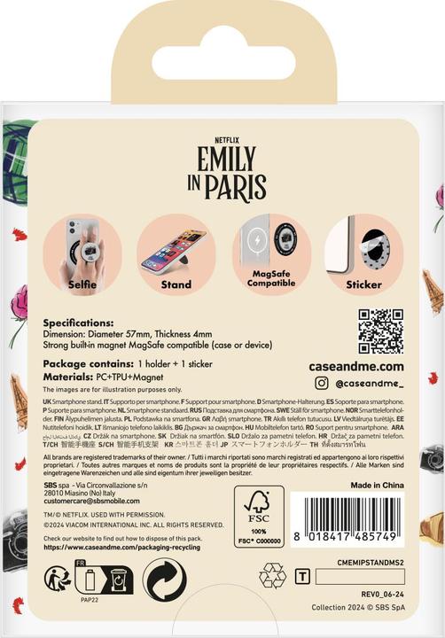Immagine prodotto Caseme Supporto universale per smartphone sul tema di Emily a Parigi