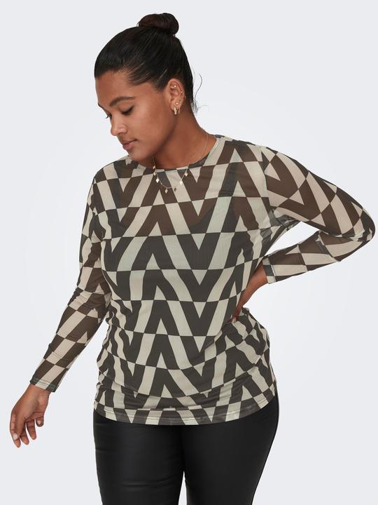 Produktbild Only Curvy Mesh Oberteil mit langen Ärmeln (M)