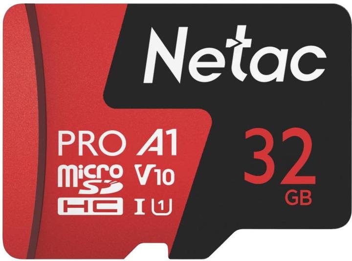 Image du produit Netac P500 Extreme Pro MicroSDHC 32GB V10/A1/C10 jusqu'à 100MB/s, wi (32 Go, microSDHC, U1, UHS-I)