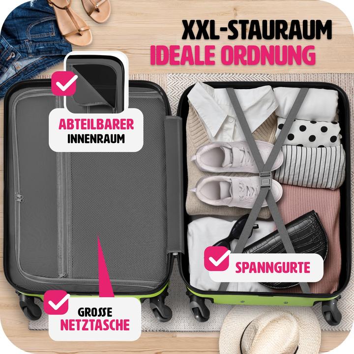 Immagine prodotto tectake Set di valigie rigide (106 l, Bagaglio a mano (fino a 50 litri), M (50 - 90l), L (90 - 115l))