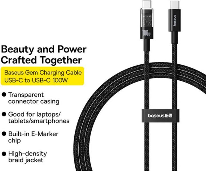 Produktbild Baseus USB C – USB C (1 m, USB 2.0, 100 W)