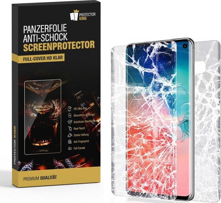 Actual product image Protectorking 6x Panzerfolie Anti-Shock Full Cover HD Klar (6 Piece, Samsung Galaxy S10+)