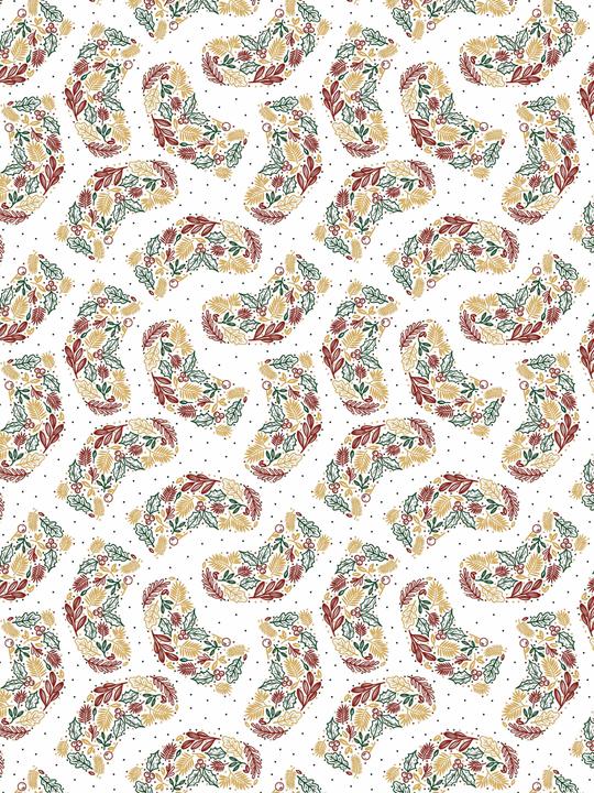 Image du produit Décopatch Assort. 4 papiers Foil Noël vintage (30 x 40 cm, 1680 x)