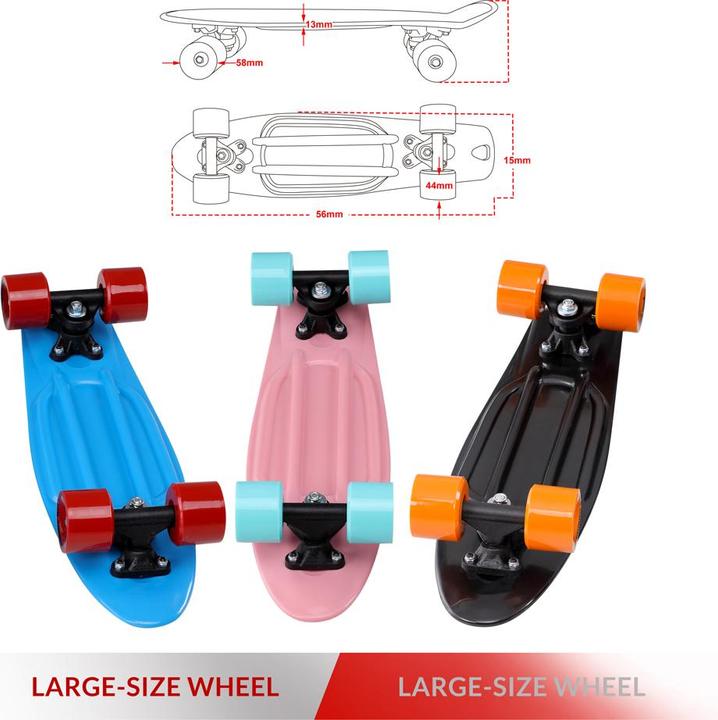Actual product image Monzana Skateboard Mini Cruiser 57cm LED Vintage (22.44")