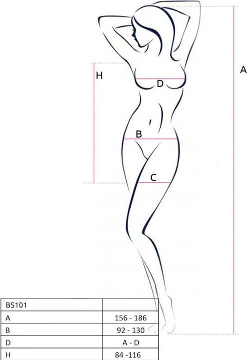 Actual product image Passion Bs101 Bodystocking Blanco Talla Unica (One size)