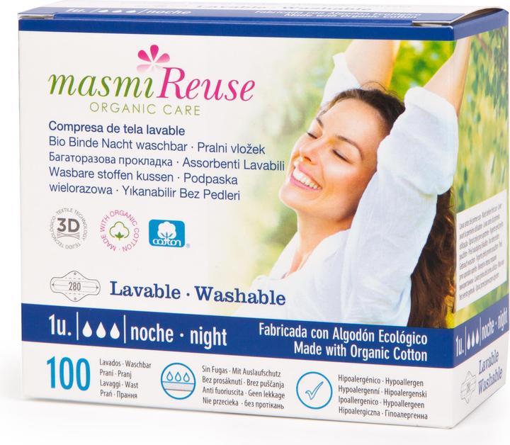 Masmi Organic Bandages Night Washable - Reuse (1 x, Sanitary pads)
