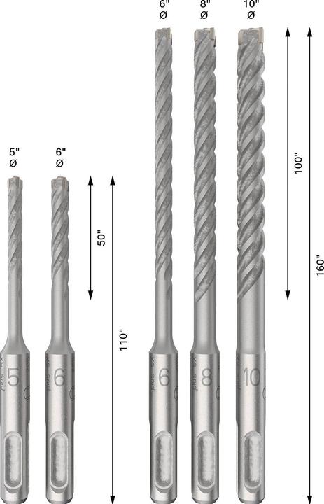 Produktbild Bosch Zubehör Hammerbohrer-Set (5.0, 6.0, 8.0, 10.0)
