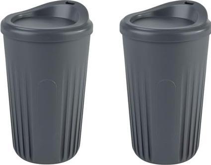 Image du produit APS Set de gobelets réutilisables TO GO, 0,4 litre, anthracite en polypropylène (PP), 100% recyclable, (1 x)