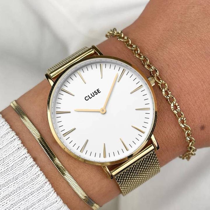 Actual product image Cluse La Bohème Mesh Gold (Analogue wristwatch, 38 mm)