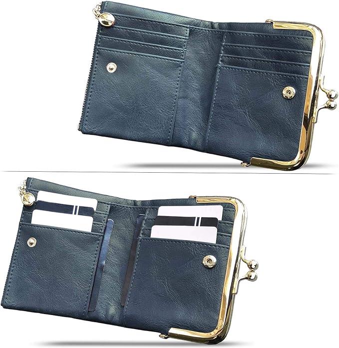 Actual product image Only-Bags.Store Solid colour versatile short wallet, Vintage Clutch Coin Purse Credit Card Holder with
