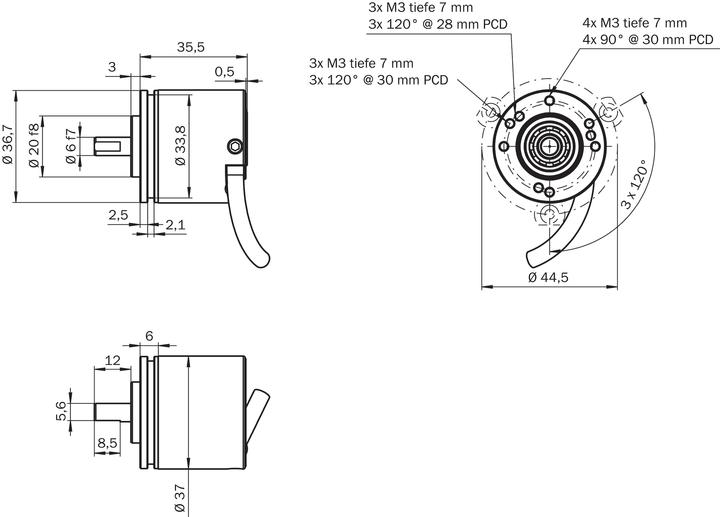 Image du produit Sick Codeur incrémental, 1024 ppr, signal TTL, type solide, 6mm Shaft (Kit électronique)