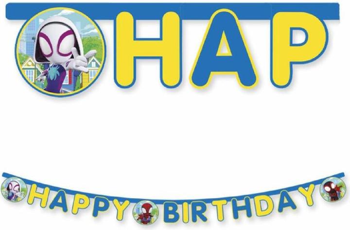 Produktbild Globos Europe Papiergirlande Happy Birthday FSC Spidey, 3mtr.
