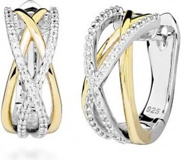 Silver Cat Elaborate earrings with cubic zirconia SC508