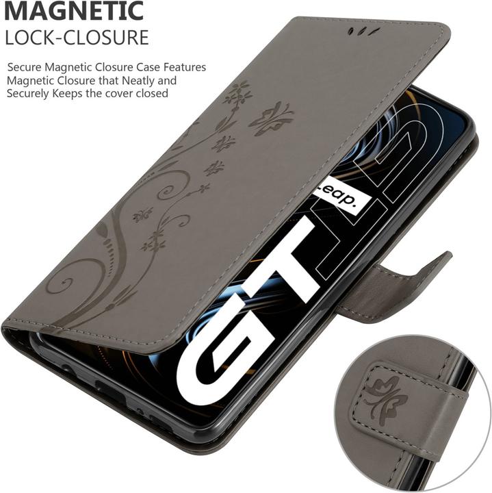 Produktbild Cadorabo Flower Book Hülle für Realme GT / GT Neo 2T / Q3 PRO (Realme GT Neo 2T, Realme Q3 Pro 5G)