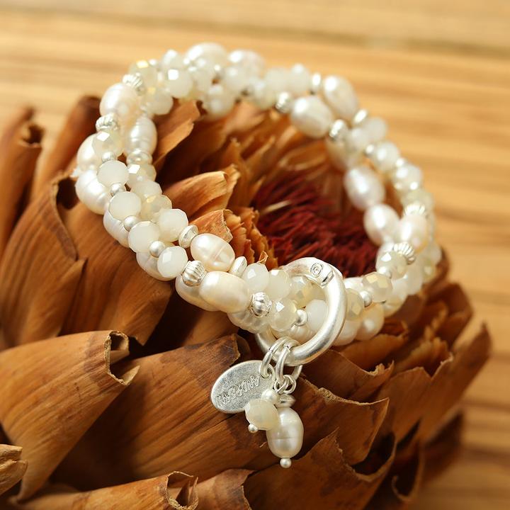 Immagine prodotto Andreani Armband mit Anhänger aus echten Süsswasserperlen (8 cm, Pietre)