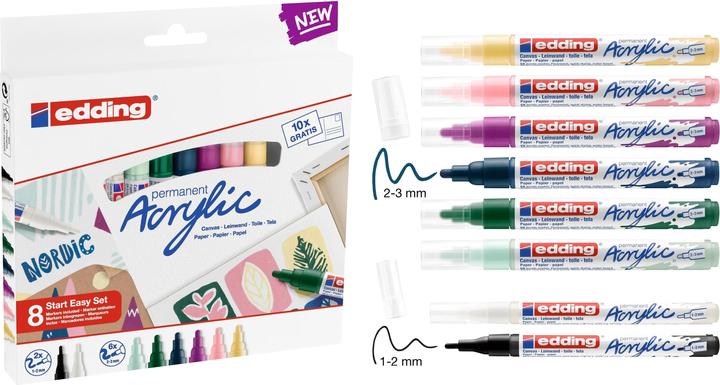 Produktbild Edding Acrylmarker Starter Set 8-teilig (Mehrfarbig, 10 mm, 8 x)