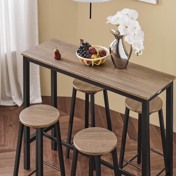 Image du produit SoBuy Table de bar avec 4 chaises (120 x 100 x 40 cm)
