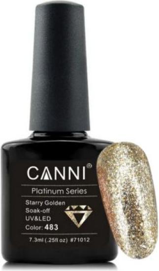 Canni Gellack Platinum Starry Golden UV/LED (Platinum Starry Golden, Gel-Effekt Nagellack)