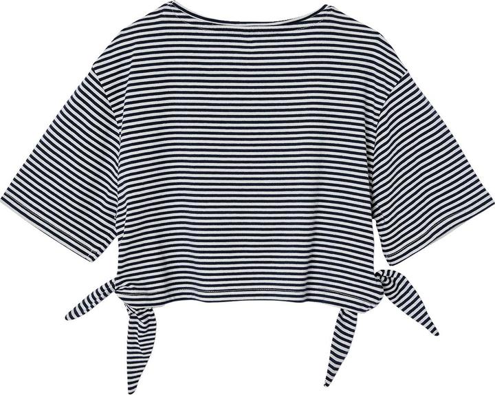 Produktbild Vertbaudet Gestreiftes Mädchen Cropped-T-Shirt mit Zierschleifen (110)