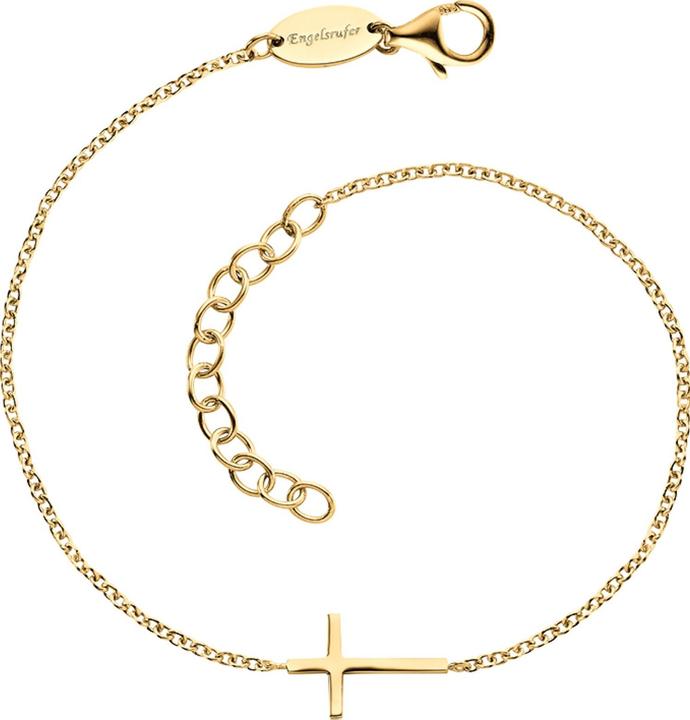 Produktbild Engelsrufer Timeless gold-plated bracelet with cross ERB-LILCROSS-G (L) (17 cm, 925er Silber)