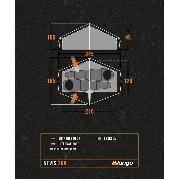 Produktbild Vango Nevis 200 (Tunnelzelt, 2.02 kg, 2 Personen)