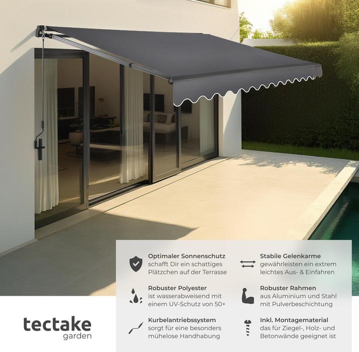 Actual product image tectake Jointed arm awning Ornella with wall bracket (3 m)