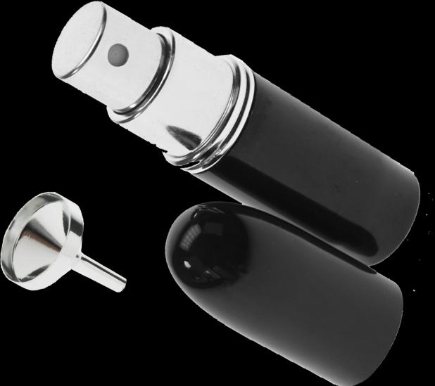 Immagine prodotto Nebulizzatore tascabile nero da 4 ml + imbuto argento in confezione regalo (4 ml)