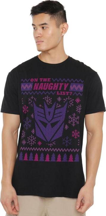 Actual product image Transformers Mens Decepticons Naughty List Christmas Jumper T-Shirt (4XL)