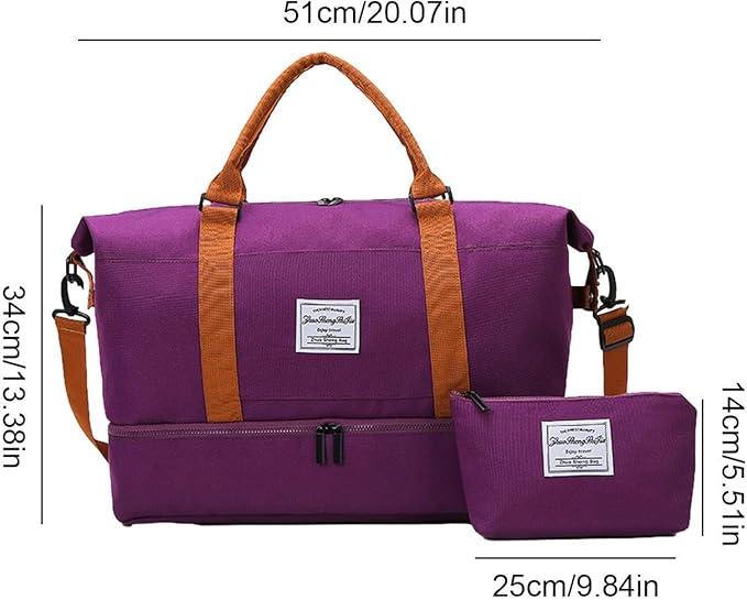 Actual product image Only-Bags.Store 2-piece travel bag set with toiletry bag, large capacity crossbody weekender overnight bag (55 l)