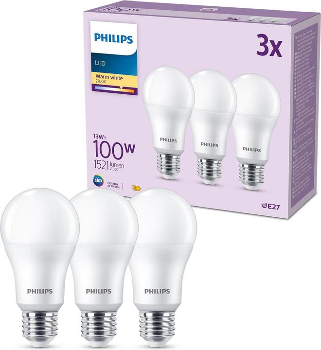 Produktbild Philips LED Bulbs (E27, 13 W, 1521 lm, 3 x, E)