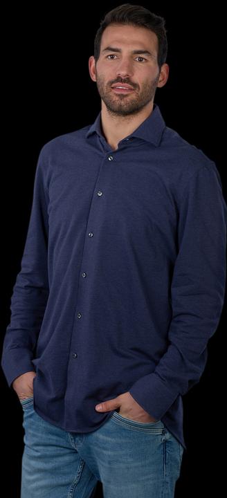 Actual product image The Basics Hemd Modern Fit Hai bügelleicht uni blue (39)