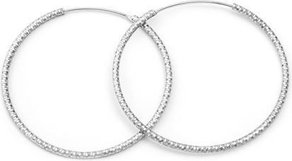Beneto Luxury round silver earrings AGUC787 - Diameter: 7.5 cm (L)
