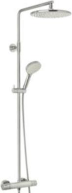 Image du produit FM Mattsson Damixa silhouet système de douche - acier (pvd). y compris le thermostat, hovedbruser og håndbruser