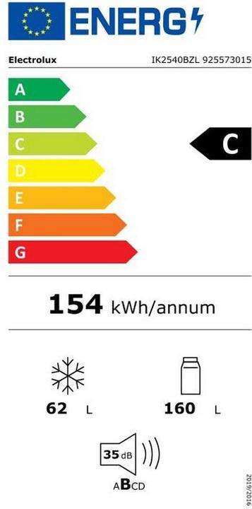 Etichetta energetica Electrolux Frigorifero/congelatore combinato da incasso a porta fissa NoFrost 176,9 cm C, IK2540BZL, 925573015 (223 l)