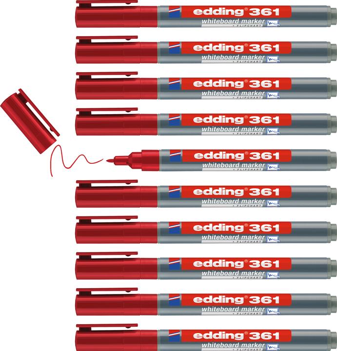 Produktbild Edding Whiteboard-Marker 361 (Rot, 1 mm, 1 x)