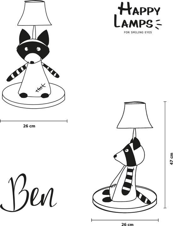 Produktbild Happy Lamps Ben der Waschbär (470 lm)