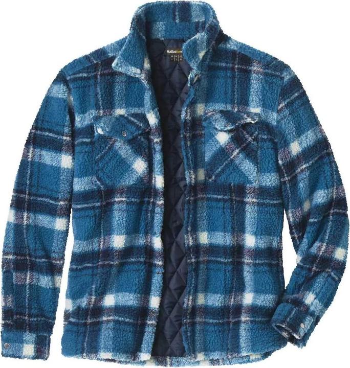 Actual product image Atlas For Men Mens Checked Sherpa Overshirt (XL)