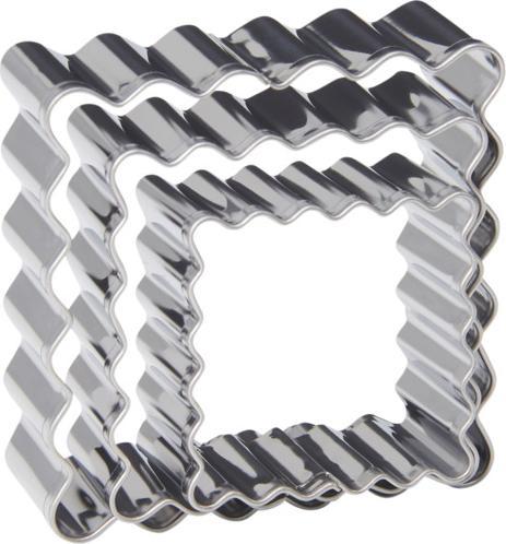 Patisse Set Edelstahl-Quadrat-Ausstechformen 3-teilig